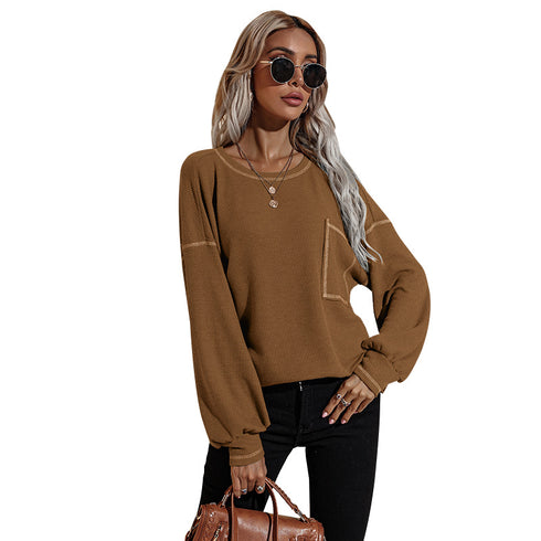Women's Loose Long Sleeved Workout Thin Sweatshirt