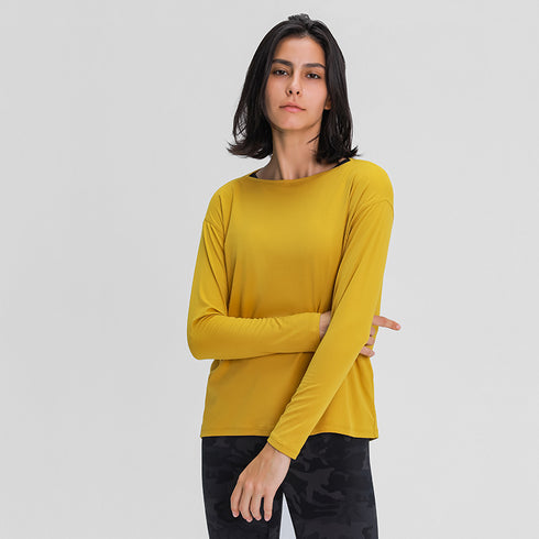 Women's Loose Running Breathable Sweatshirts Yoga Tops