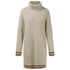 Women's Loose Simple Knitted Dress with High Neck Long Sleeves