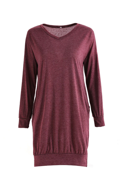 Women's Loose T-shirt Plus Size V Neck Sweatshirt