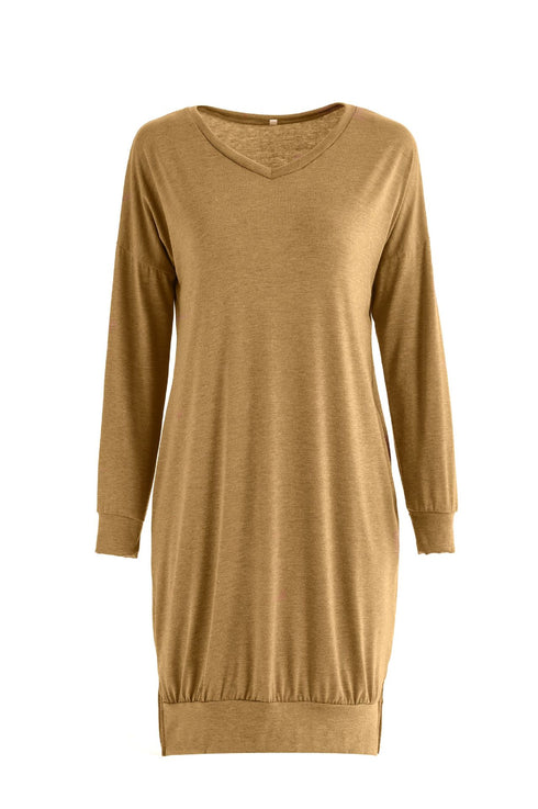 Women's Loose T-shirt Plus Size V Neck Sweatshirt