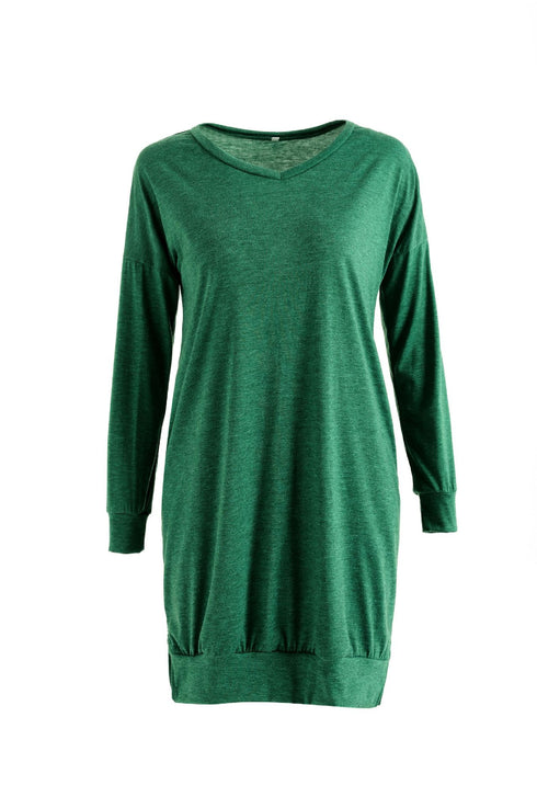 Women's Loose T-shirt Plus Size V Neck Sweatshirt