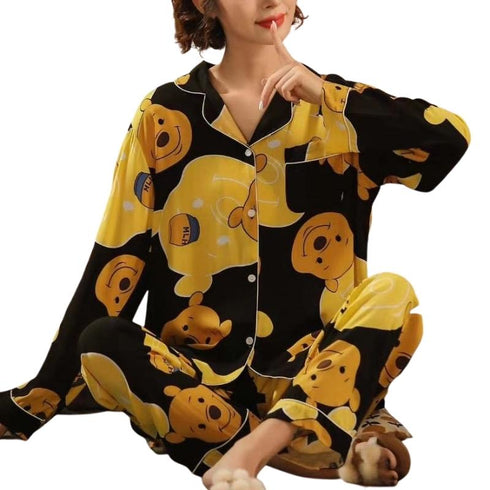 Women's Loungewear Button Tops Pant Pajama Sets