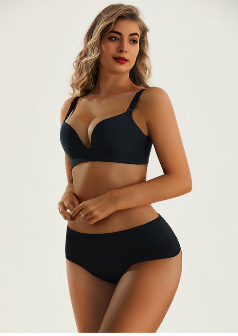 Women's Low Waist Panties Hip Pads Underwear