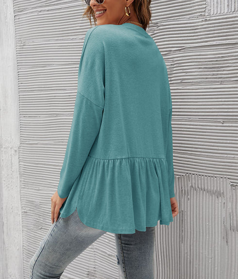 Women's Medium Length Breasted Long Sleeve Tunics