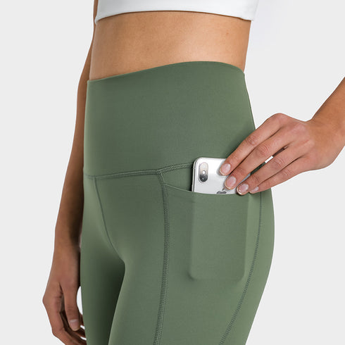 Women's Naked Feeling Butt Lifter Running Yoga Pants Pocket