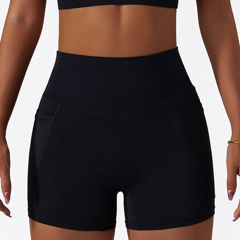Women's Naked Feeling Running Yoga Shorts with Pockets