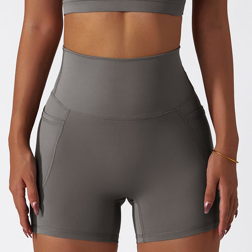 Women's Naked Feeling Running Yoga Shorts with Pockets