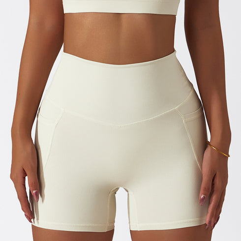 Women's Naked Feeling Running Yoga Shorts with Pockets