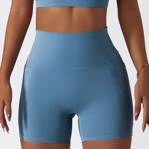Women's Naked Feeling Running Yoga Shorts with Pockets