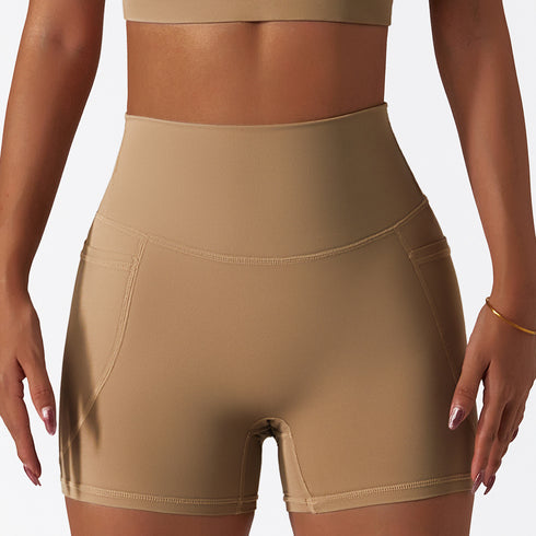 Women's Naked Feeling Running Yoga Shorts with Pockets