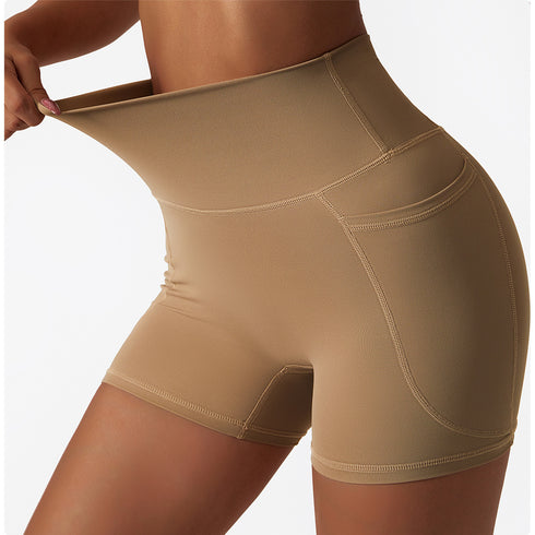 Women's Naked Feeling Running Yoga Shorts with Pockets