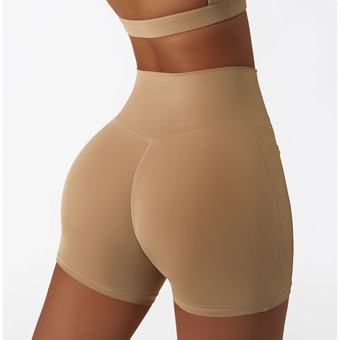 Women's Naked Feeling Running Yoga Shorts with Pockets