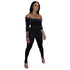 Women's Off Shoulder Corduroy One Piece Jumpsuits