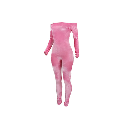 Women's Off Shoulder Corduroy One Piece Jumpsuits