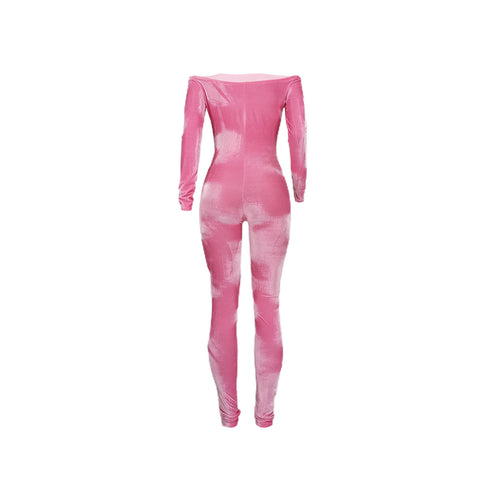 Women's Off Shoulder Corduroy One Piece Jumpsuits