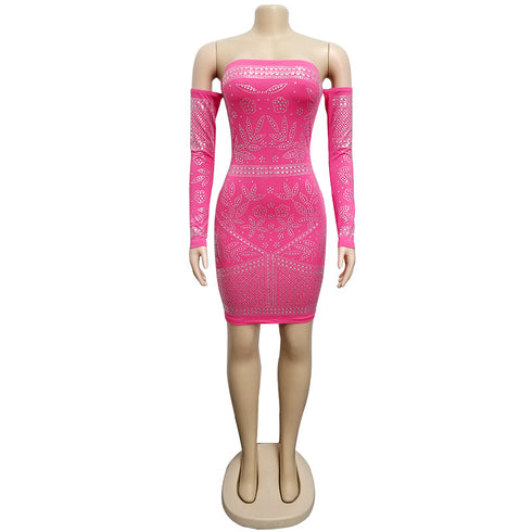 Women's Off Shoulder Nightclub Sexy Bodycon Dress