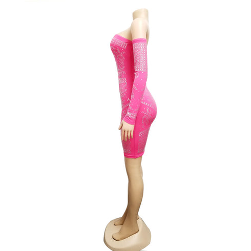 Women's Off Shoulder Nightclub Sexy Bodycon Dress