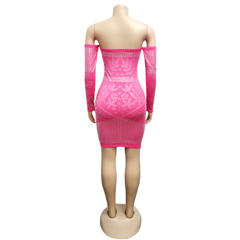 Women's Off Shoulder Nightclub Sexy Bodycon Dress