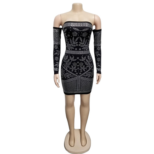 Women's Off Shoulder Nightclub Sexy Bodycon Dress
