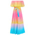 Women's Off Shoulder Rainbow Style Chiffon Loose Dresses