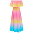 Women's Off Shoulder Rainbow Style Chiffon Loose Dresses
