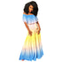 Women's Off Shoulder Rainbow Style Chiffon Loose Dresses