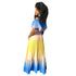 Women's Off Shoulder Rainbow Style Chiffon Loose Dresses