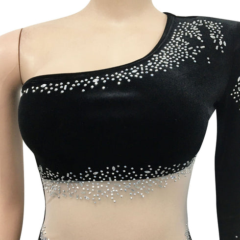 Women's One-shoulder Bodycon Slit Maxi Long Dresses