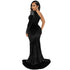Women's One-shoulder Bodycon Slit Maxi Long Dresses