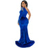 Women's One-shoulder Bodycon Slit Maxi Long Dresses