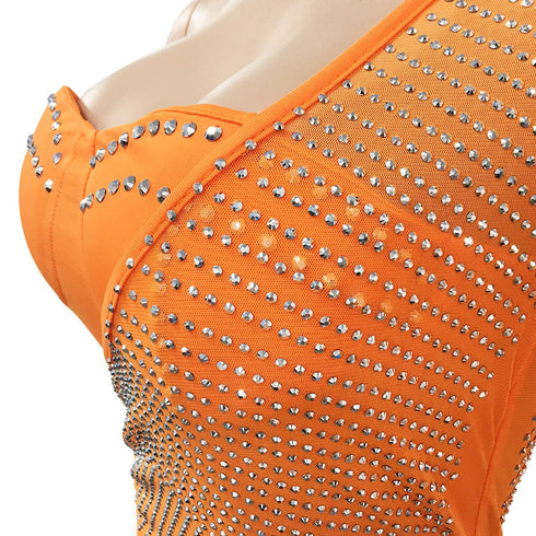 Women's One-shoulder Fluoroscopy Gauze Nightclub Dresses