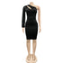 Women's One-shoulder Hollow Out Nightclub Bodycon Dresses