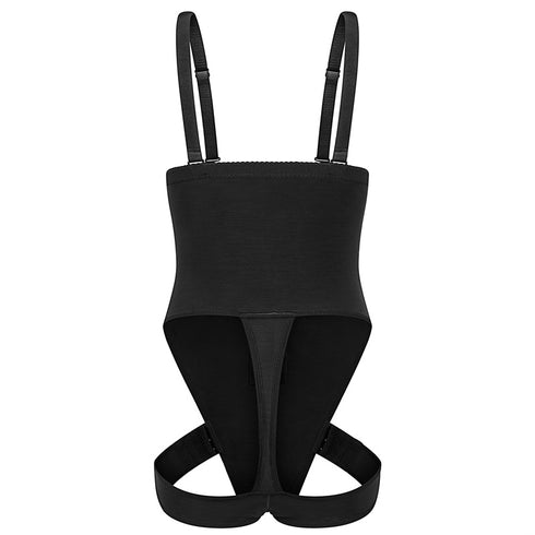 Women's Open Hips Abdomen Control Detachable Strap Plus Size Shapewear