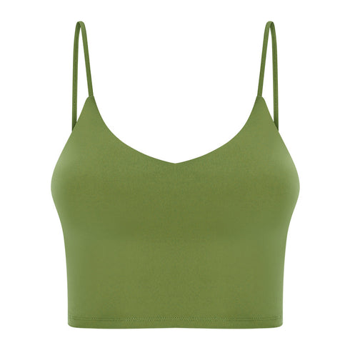 Women's Outdoor Athletic Yoga Crop Spaghetti Strap Tank
