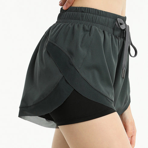 Women's Outdoor Loose Fake Two Piece Athletic Shorts