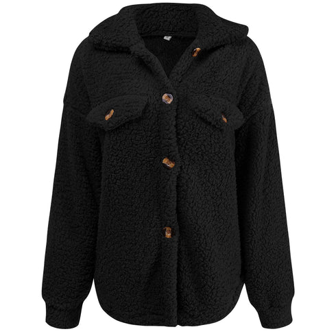 Women's Outwear Solid Color Loose Cotton-padded Coats