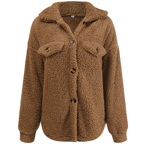 Women's Outwear Solid Color Loose Cotton-padded Coats