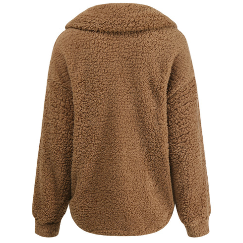 Women's Outwear Solid Color Loose Cotton-padded Coats