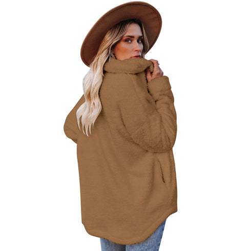Women's Outwear Solid Color Loose Cotton-padded Coats