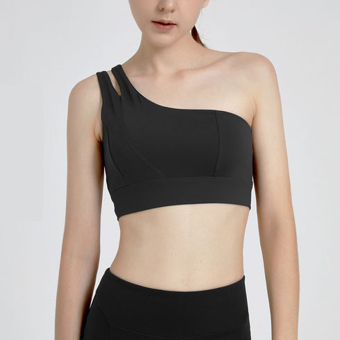 Women's Padded Bra One Shoulder Strap Sports Bras