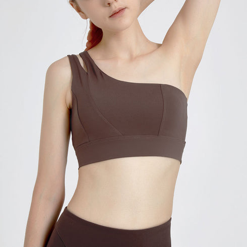 Women's Padded Bra One Shoulder Strap Sports Bras