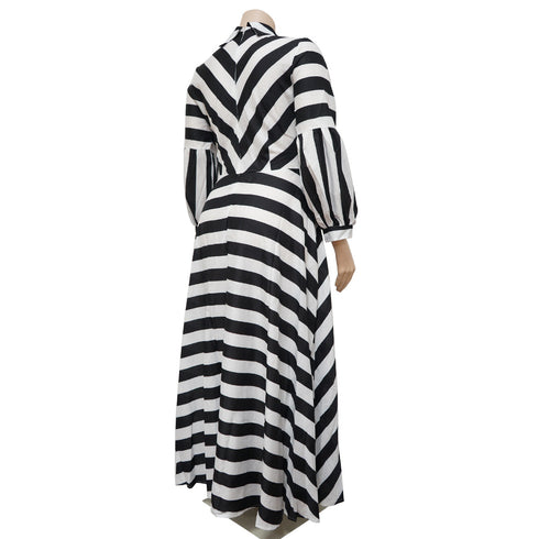 Women's Plus Size Breathable Stripes Full Dresses