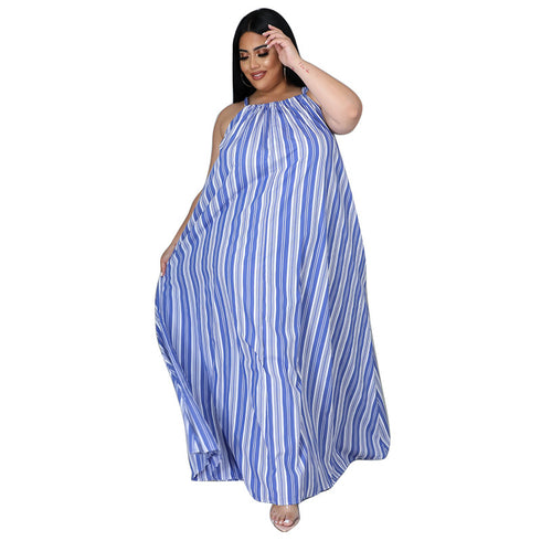 Women's Plus Size Casual Style Print Loose Maxi Dresses