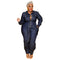 Women's Plus Size Denim Long Sleeve Stylish Jumpsuits