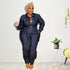 Women's Plus Size Denim Long Sleeve Stylish Jumpsuits