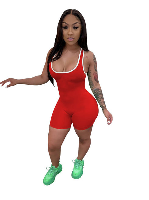 Women's Plus Size Short Recreational Sports Jumpsuit Rompers