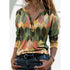 Women's Plus Size Fit Top Printed V Neck T-shirt