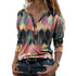Women's Plus Size Fit Top Printed V Neck T-shirt