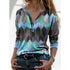 Women's Plus Size Fit Top Printed V Neck T-shirt